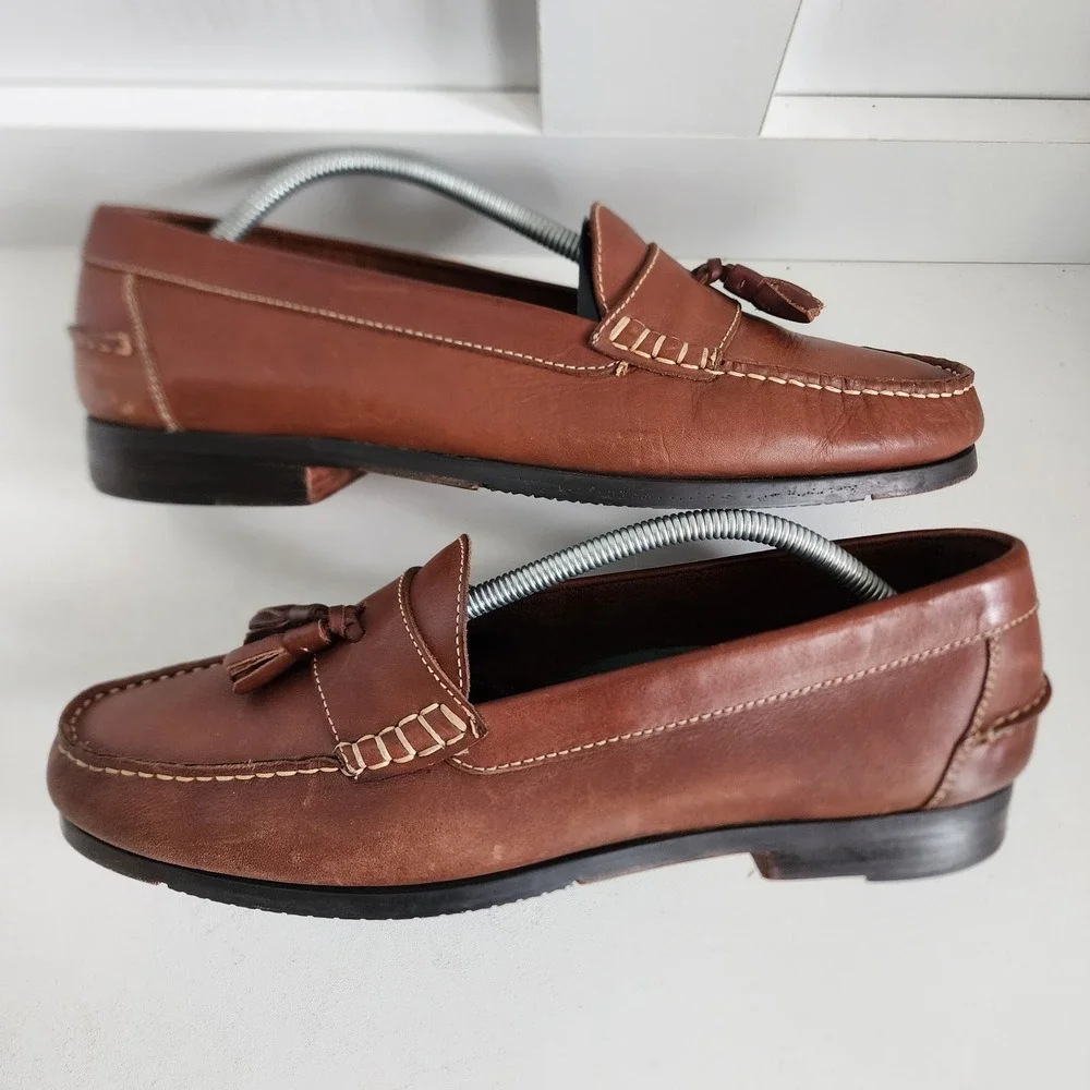 Richfield Everyday Comfort Mens 11 Brown Leather Tassel Loafer Brazil *READ*